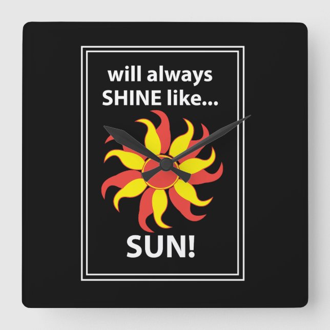 Tarot Sun Mystical Tarot Quadratische Wanduhr (Vorderseite)