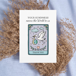 Tarot The World Baby Shower Dankeskarte