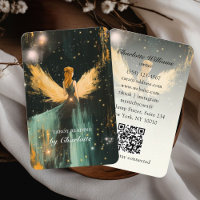 Tarot, Universe Wings-Woman QR Code Business Card
