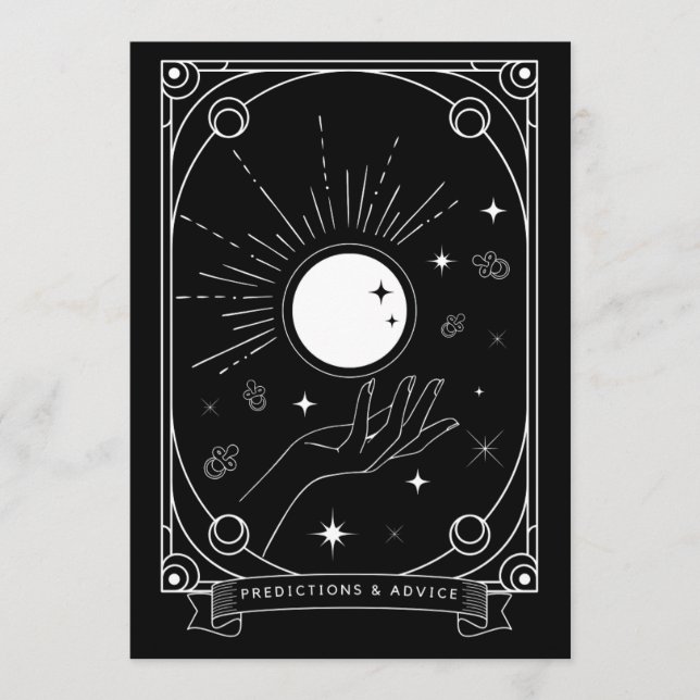 Tarot-Vorhersagen und Ratgeber-Karte Hinweiskarte (Vorderseite)