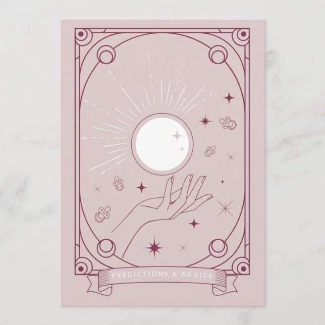 Tarot-Vorhersagen und Ratgeber-Karte Rosa Hinweiskarte (Vorderseite)