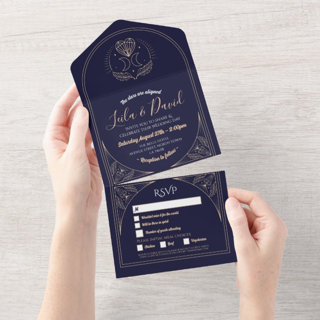 Tarot Wedding & UAWG Moon Kristallwelten Einladung (Abreißen)