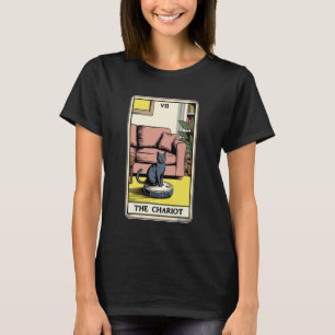 Tarotkarte Der Wagen Katzenroboter-Staubsauger Fu T-Shirt