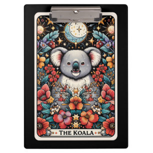 Tarotkarte des Koalas Süßes spirituelles Tier Klemmbrett