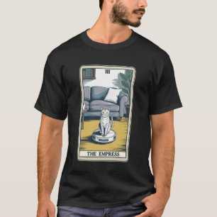 Tarotkarte Die Kaiserin Katze Auf Roboter-Staubsau T-Shirt