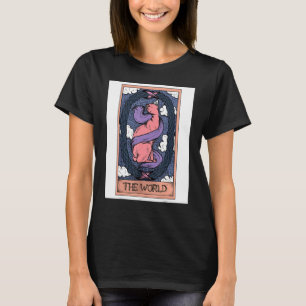 Tarotkarte Die Welt und Sphynx-Katze Okkult Grafik T-Shirt