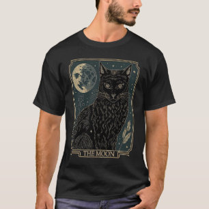 Tarotkarte Halbmond und Katze Grafik 1 T-Shirt
