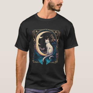 Tarotkarte Halbmond und Katze Grafik T-Shirt