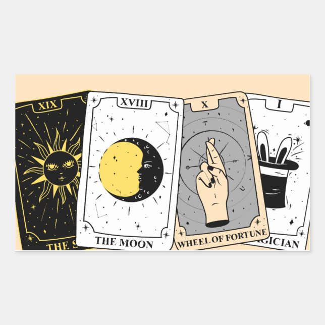 Tarotkarte  rechteckiger aufkleber (Vorderseite)