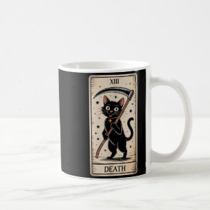 Tarotkarte schwarze Katze Okkult Hexe Tod lustiger Kaffeetasse
