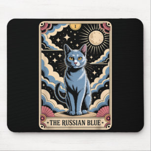 Tarotkarten-Katze Halloween Die Russische Blaue Mousepad