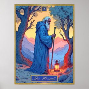 Tarotkartenillustration, Der Einsiedler Poster