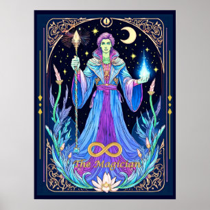 Tarotkartenillustration, Der Magier Poster