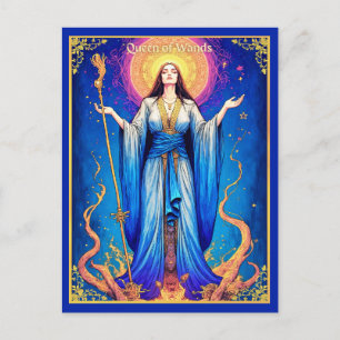 Tarotkartenillustration, Königin der Stäbe Postkarte