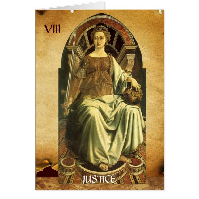 TAROTS DE RENAISSANCE ANTIQUE 8 / JUSTICE (Devant)
