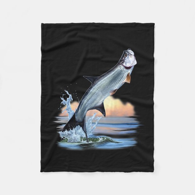 Tarpon Fisch Frische Wassertiere Jagen Fische A Fleecedecke (Vorderseite)
