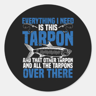 Tarpon Fische, die Fische des Tintenfischs und des Runder Aufkleber