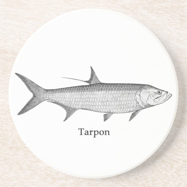 Tarpon-Logo (Linie Kunst) Untersetzer (Vorne)