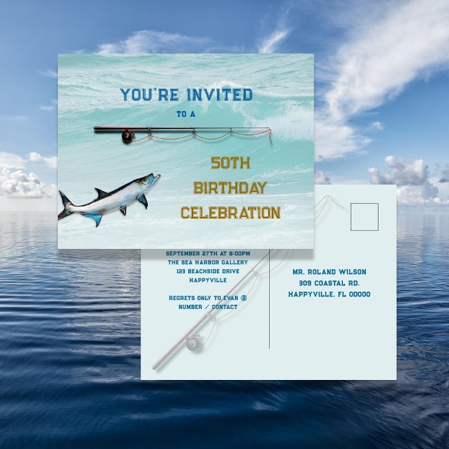 Tarpon Pêche Adulte Anniversaire Fête Invitation (Créateur téléchargé)