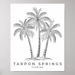 Tarpon Springs Florida Fl Strandurlaub Palmenbaum Poster