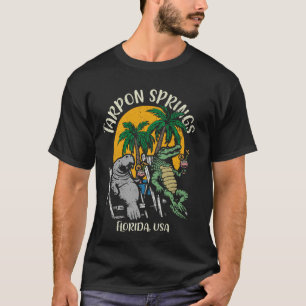 Tarpon Springs Florida USA Lustiger Manatee Alliga T-Shirt
