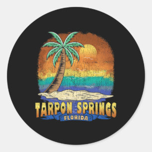Tarpon Springs Florida Vintage abgenutztes Souveni Runder Aufkleber