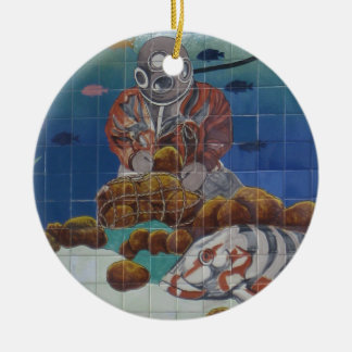 Tarpon- Springsschwamm-Taucher-Mauerverzierung Keramik Ornament