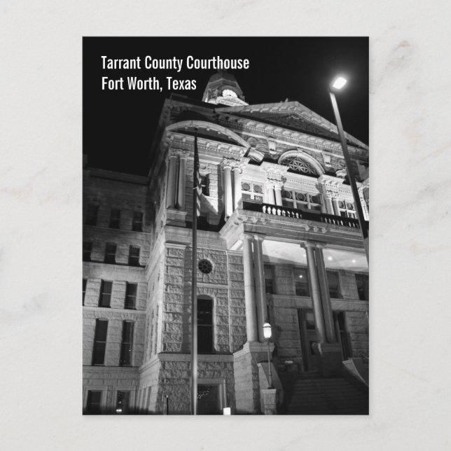 Tarrant Landkreis Courthouse (Nacht) Postkarte (Vorderseite)