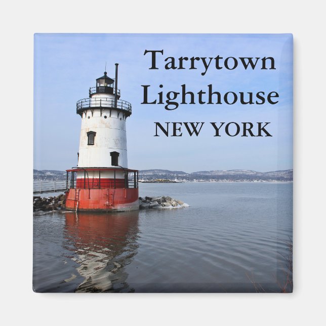 Tarrytown Lighthouse, New York Square Magnet (Vorne)