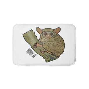 Tarsier Cartoon Illustration Badematte