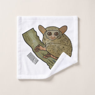 Tarsier Cartoon Illustration Badhandtuch Set