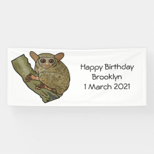 Tarsier Cartoon Illustration Banner