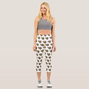 Tarsier Cartoon Illustration Capri Leggings