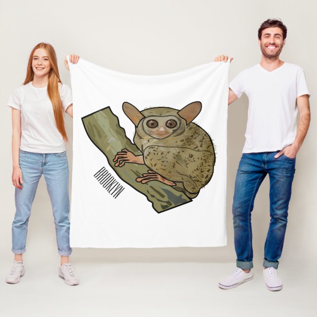 Tarsier Cartoon Illustration Fleecedecke (Beispiel)