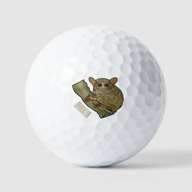 Tarsier Cartoon Illustration Golfball (Vorderseite)