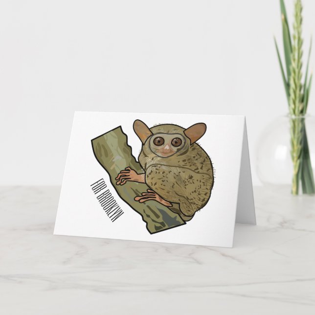 Tarsier Cartoon Illustration Karte (Vorderseite)
