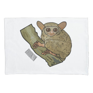 Tarsier Cartoon Illustration Kissenbezug