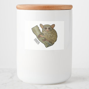 Tarsier Cartoon Illustration Lebensmitteletikett