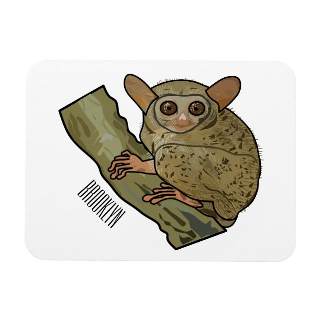 Tarsier Cartoon Illustration Magnet (Horizontal)