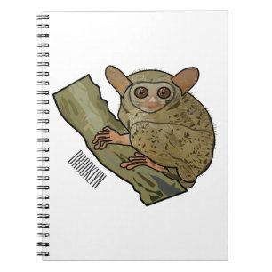 Tarsier Cartoon Illustration Notizblock