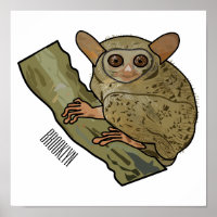 Tarsier Cartoon Illustration