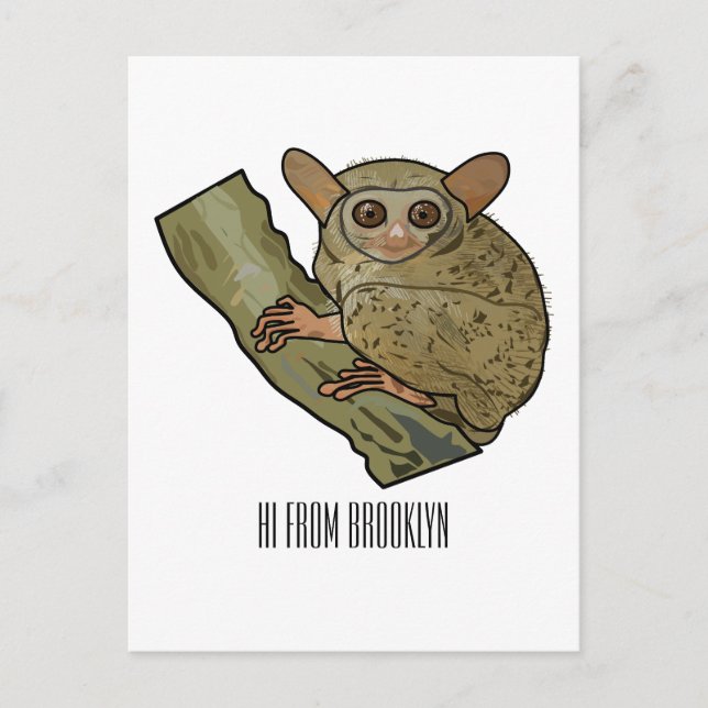 Tarsier Cartoon Illustration Postkarte (Vorderseite)