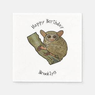 Tarsier Cartoon Illustration Serviette