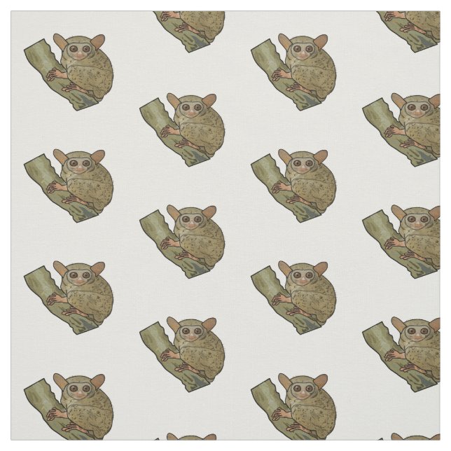 Tarsier Cartoon Illustration Stoff (Muster)