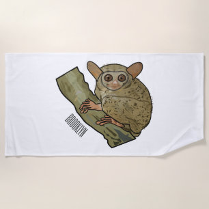 Tarsier Cartoon Illustration Strandtuch