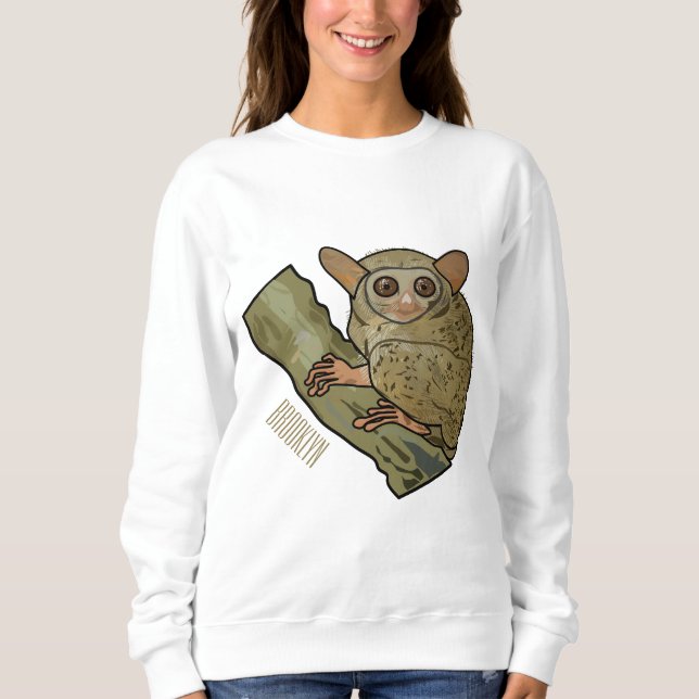 Tarsier Cartoon Illustration Sweatshirt (Vorderseite)