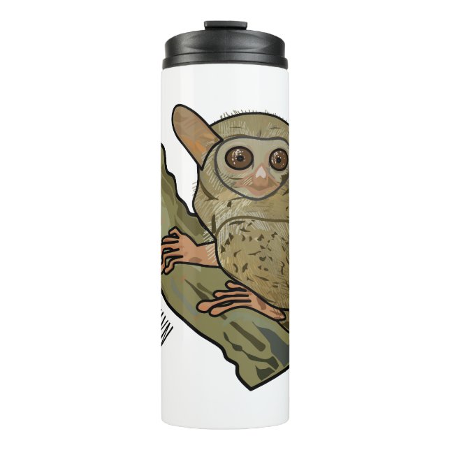 Tarsier Cartoon Illustration Thermosbecher (Vorderseite)