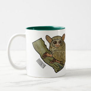 Tarsier Cartoon Illustration Zweifarbige Tasse