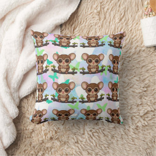 Tarsier Pastel Butterfly Hintergrund Print Kissen