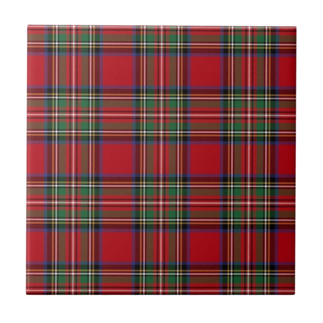 Tartan à Carreaux Rustique Rouge Vert Script (Devant)